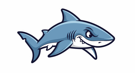 Fierce cartoon shark mascot with a toothy grin.