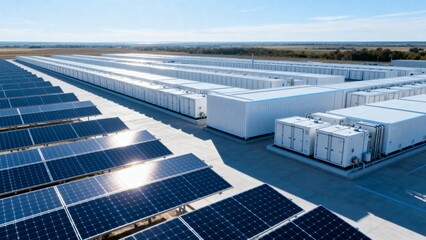 Solar panels and energy storage units © Scott