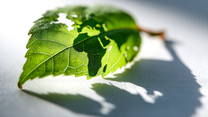 Leaf featuring continent shapes, highlighting the link between nature and global issues, emphasizing environmental consciousness.