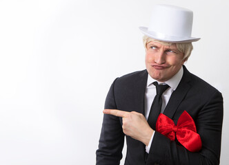 Man, fist and shout for celebration in studio. Man yes. Gesture. Celebration. 