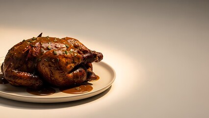dark roasted curried chicken with thick sauce glaze,