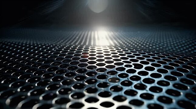 Abstract Silver Expanded Metal Mesh Texture Background Video.