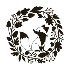 Fox Wreath Svg