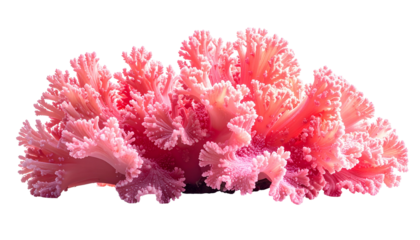 A vibrant, detailed view of a coral-like plant, showcasing intricate, layered textures against black