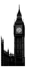 Classic Architectural Silhouette of the Famous Big Ben Clock Tower in London UK_transparent.svg