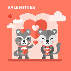 Obraz premium cat with heart