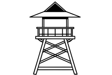 lifeguard tower  silhouette vector