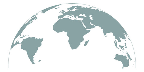 Curved World Map Silhouette, Half Globe of Blue Planet Earth, Worldwide Business and Geography Vector Infographics © MDSAIDUR