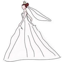 vector illustration of a wedding dress