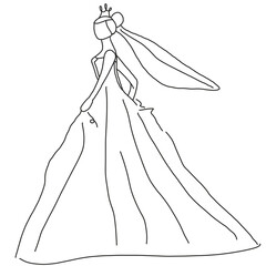 vector illustration of a wedding dress
