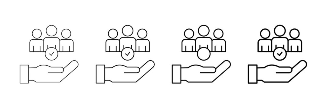 Inclusion Icons Vector Set In Different Stroke Line Style