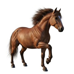 Obraz premium Majestic brown horse with flowing mane running freely