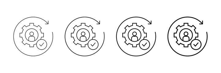 Obraz premium Skill Match Icons Vector Set In Different Stroke Line Style