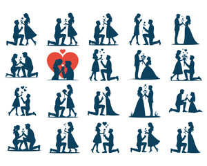 Couple Proposal Silhouette SVG