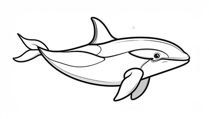 Obraz premium Detailed Line Art Illustration of a Killer Whale or Orca.