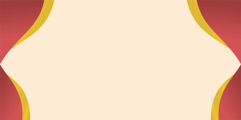 Elegant Abstract Frame Background with Red and Gold Curved Shapes