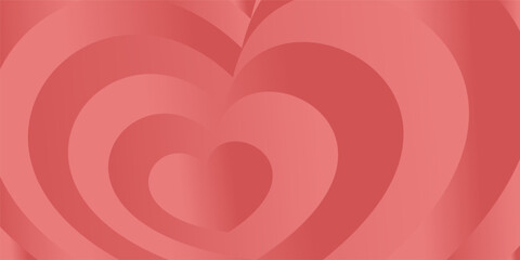 Layered Heart Shape Background with Soft Red and Pink Gradient
