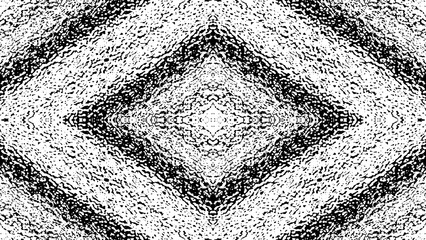 Gritty Black And White Diamond Symmetrical Pattern