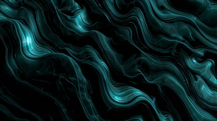 Obraz premium Abstract Cyan Swirls Create a Mesmerizing Modern Background with Organic Flowing Lines, Evoking a Sense of Calm and Wonder