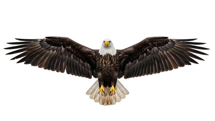 Majestic bald eagle in full flight displaying power and freedom