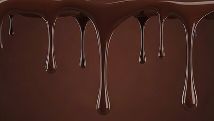3DCG of dripping chocolate