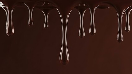 3DCG of dripping chocolate