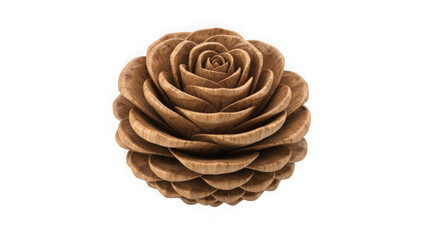 Exquisite wooden rose sculpture on black background