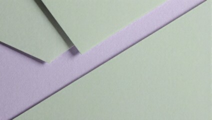Light green and purple paper geometric composition; minimalist and abstract for design