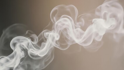 Abstract, swirling, wispy white smoke against a gradient brown background