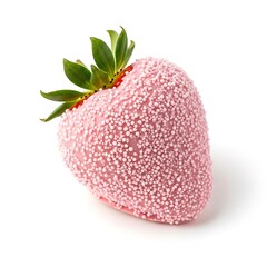 Illustration of pink chocolate covered strawberry with sprinkles isolated on white background