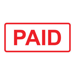 paid stamp label icon vector