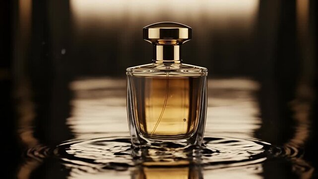 Luxury Perfume Bottle Water Reflection Cinematic Luxury Footage