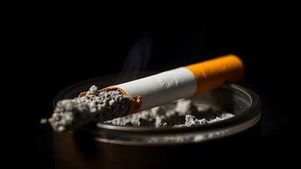 A crushed cigarette on an ashtray, portraying a moment of stillness and contemplation.