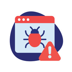 Software bug error and security warning sign vector illustration