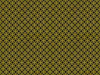 シームレスな黒地に金色ラインの七宝文様背景