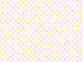 シームレスな春色七宝文様葉状部分透過背景