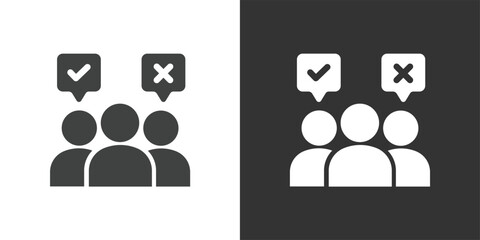 Fototapeta premium Team Feedback icon. Solid glyph series icon