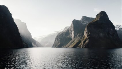 Majestic Mountains Meet Still Waters - A Serene Landscape.