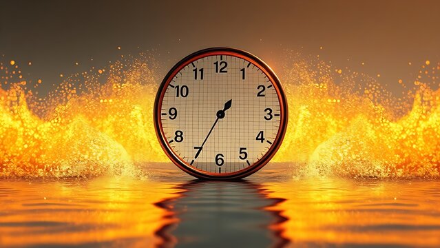 A floating tennis racket emitting golden waves that reverse time through its glowing strings.