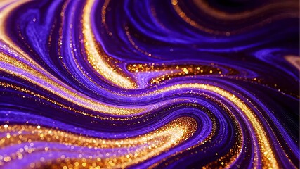 Abstract swirling purple and gold pattern