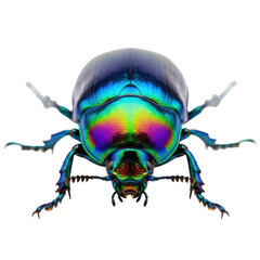 Vibrantly colored beetle with iridescent exoskeleton