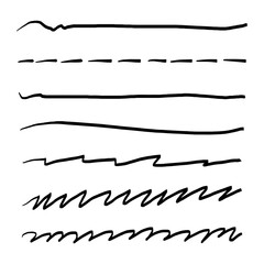 hand drawn scribble line set brush strokes and doodle border elements collection
