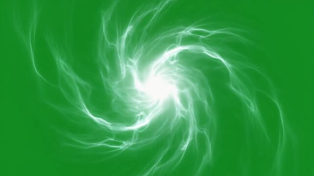 Green background abstract white light swirl vortex energy spiral glowing digital pattern dynamic mystical motion fantasy art