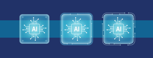 AI chip processing unit on a glowing circuit board, vector element for artificial intelligence, computing data, innovation, engineering, futuristic, system, integration design