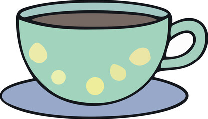 Coffee Cup Icon, Hot Beverage Symbol, Flat Vector Design for Café, Restaurant, Coffee Shop, Web, App, and Logo Use