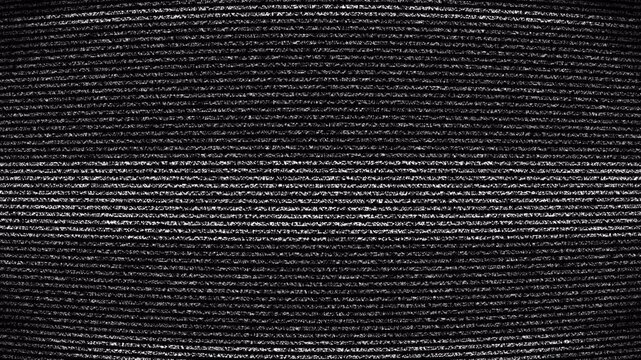 Retro static television with turn on and off animation on black background. tv static with noise glitch screen. 4k video