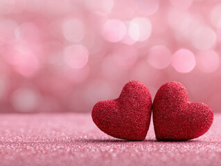 Obraz premium red heart-shaped, symbol of love and romance for valentine's background. 