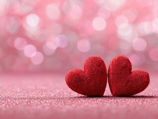 Obraz premium red heart-shaped, symbol of love and romance for valentine's background. 