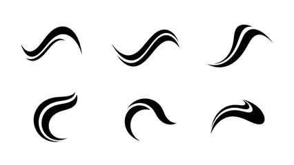 Obraz premium Collection of abstract black swoosh design elements on a white background