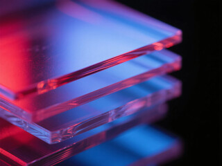 Glass Plates Lined Up Minimalist Background
